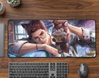 Valko Wolf Gaming-Schreibtischmatte, Mauspad „Liebe und Weltraum“ – Geschenk für Fans