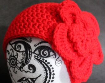 Chiquita Hat with Tropical Flower in Red - S-L