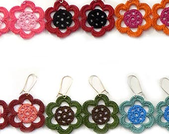 Large Flower Earrings - Choose a Color