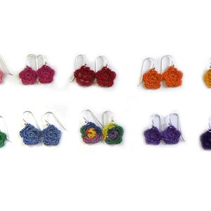 Little Flower Earrings on Sterling Silver Choose a Color image 3