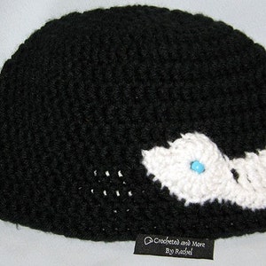Tribal Bird Hat. Black, White, M-XL image 4