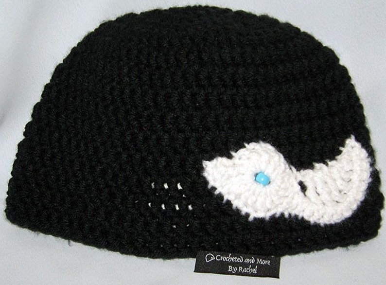 Tribal Bird Hat. Black, White, M-XL image 4