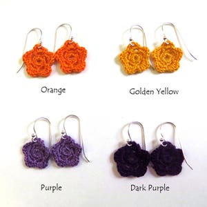 Little Flower Earrings on Sterling Silver Choose a Color image 2