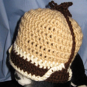 Mountaineer Hat in Tan, Cream and Brown 1-2 yr. image 3