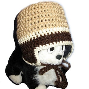 Mountaineer Hat in Tan, Cream and Brown 1-2 yr. image 1