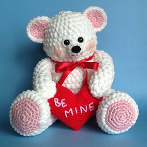 VALENTINE TEDDY BEAR Pdf Crochet pattern (English only)