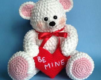 VALENTINE TEDDY BEAR Pdf Crochet pattern (English only)