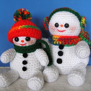 PDF Crochet Pattern TOBOGGANING SNOWMEN English only image 3