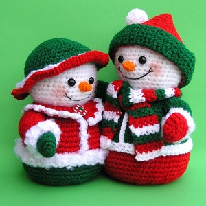 PDF Crochet Pattern Mr and Mrs WINTERS Snowmen English only image 4