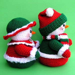 PDF Crochet Pattern Mr and Mrs WINTERS Snowmen English only image 2