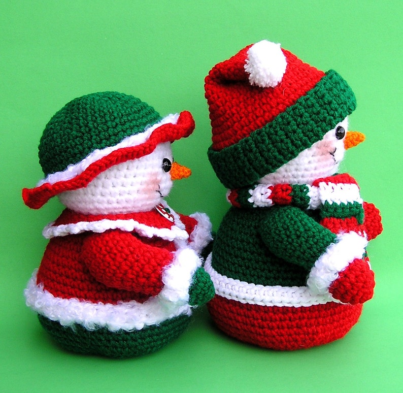 PDF Crochet Pattern Mr and Mrs WINTERS Snowmen English only image 2