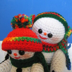 PDF Crochet Pattern TOBOGGANING SNOWMEN English only image 4