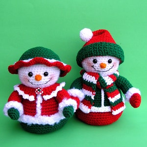 PDF Crochet Pattern Mr and Mrs WINTERS Snowmen English only image 1