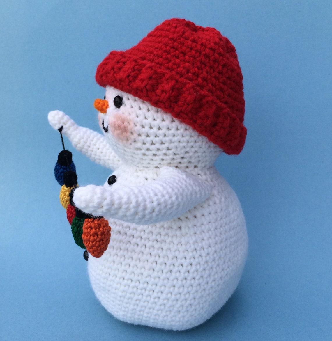 SNOWMAN WITH LIGHTS Pdf Crochet Pattern english Only Etsy