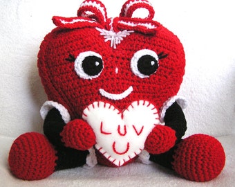 Pdf Crochet Pattern PUDGY VALENTINE HEART (English only)