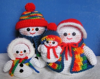 Pdf Crochet Pattern THE SNOW FAMILY (English only)