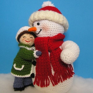 Pdf Crochet Pattern LITTLE GIRL and SNOWMAN English only image 5