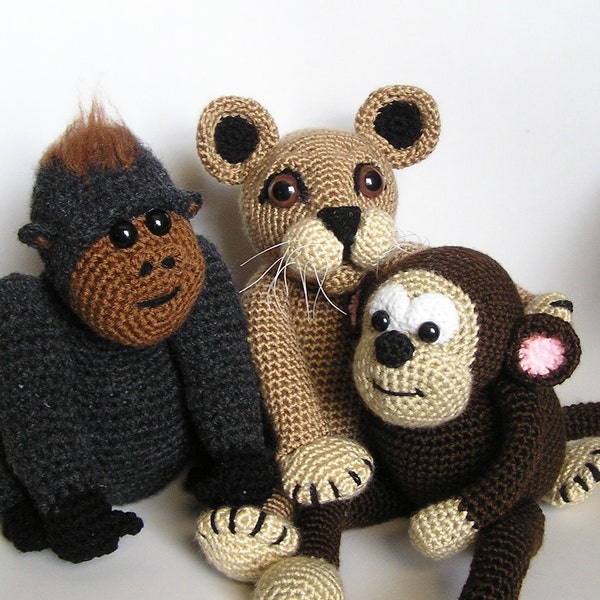 Patrón de crochet PDF JUNGLE BUDDIES (solo en inglés)