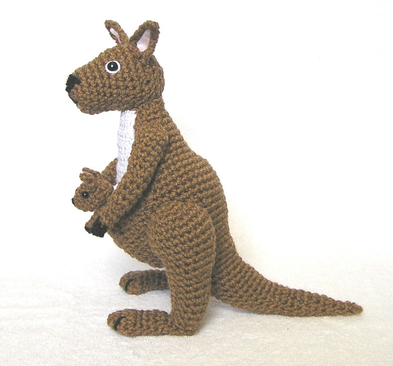 Crochet KANGAROO and BABY pattern English only image 1