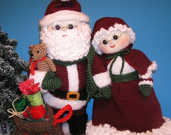 Patron de crochet Pdf MR et MRS SANTA (anglais seulement)