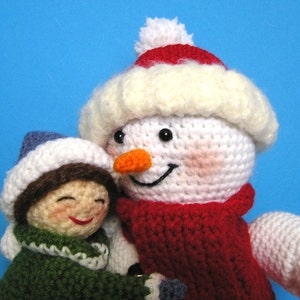 Pdf Crochet Pattern LITTLE GIRL and SNOWMAN English only image 2