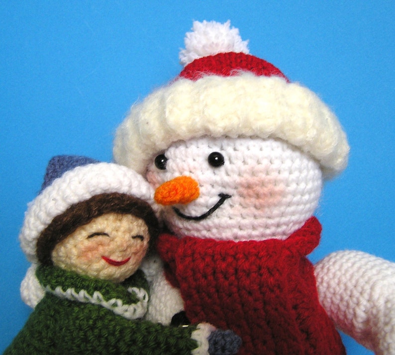 Pdf Crochet Pattern LITTLE GIRL and SNOWMAN English only image 2