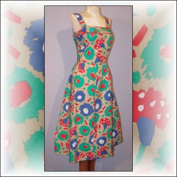 Vintage 70s 1970s Sundress Funky Cotton Dress Summer Dress | Etsy