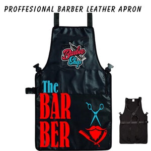 Jean Barber Apron: Unisex Salon Uniform with Zipper Pocket