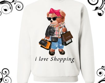 Beautiful teddy bear sweatshirt american teddy bear sweatshirt unisex dtf print teddy bear sweatshirt design teddy bear t-shirt