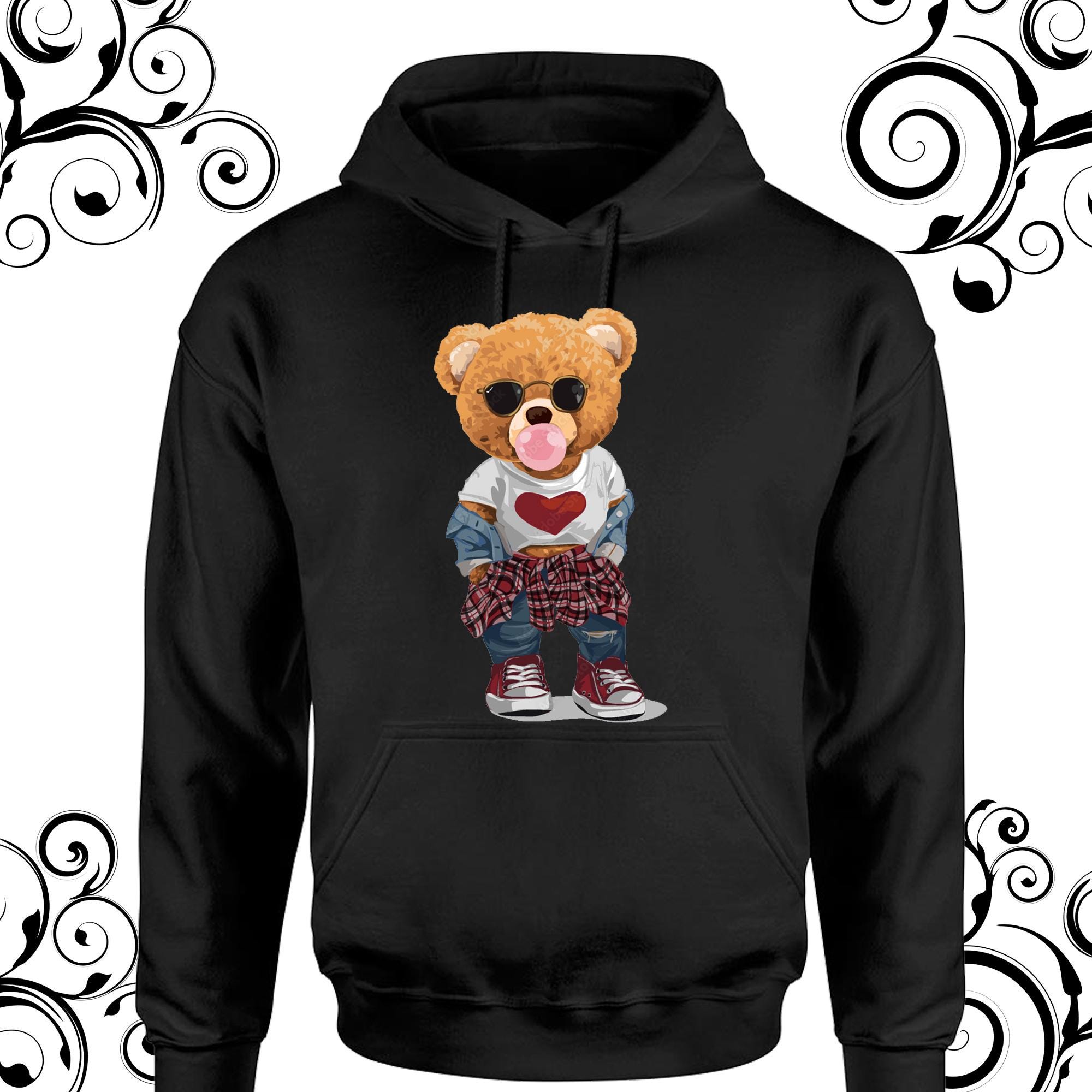 Vetement Peluche 40 Cm Vêtement Ours En Peluche - Sweat Capuche Crocodile Et Jean | Taille 40cm | Pour Nounours Et Peluches Sweat Capuche Jean