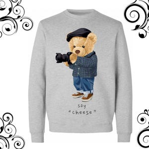 Beautiful teddy bear sweatshirt american teddy bear sweatshirt unisex dtf print teddy bear sweatshirt design teddy bear t-shirt