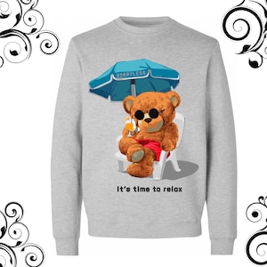 Beautiful teddy bear sweatshirt american teddy bear sweatshirt unisex dtf print teddy bear sweatshirt design teddy bear t-shirt