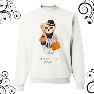 Beautiful teddy bear sweatshirt american teddy bear sweatshirt unisex dtf print teddy bear sweatshirt design teddy bear t-shirt