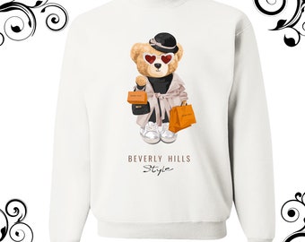 Beautiful teddy bear sweatshirt american teddy bear sweatshirt unisex dtf print teddy bear sweatshirt design teddy bear t-shirt