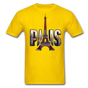 Paris Eiffel Tower T-shirt: Bright Color DTF Print