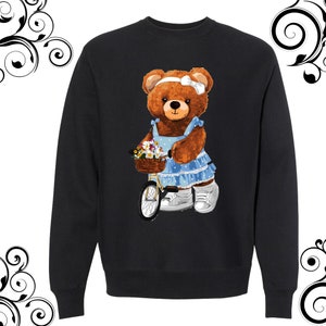 Beautiful teddy bear sweatshirt american teddy bear sweatshirt unisex dtf print teddy bear sweatshirt design teddy bear t-shirt