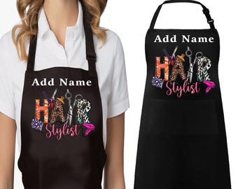 Delantal de peluquería personalizado para estilistas, manicuristas y profesionales de la cosmetología.