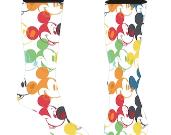 Custom Mickey Mouse Socks, Sublimation Print, Disney Style, Unisex