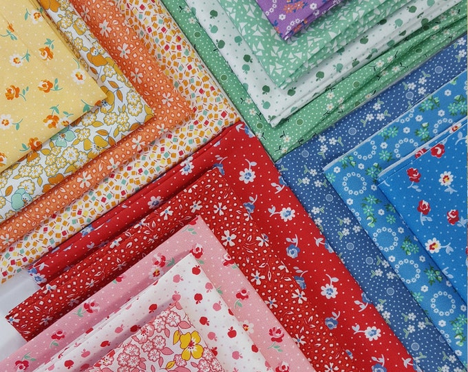 DARLENES FAVORITES 30's Repro Feedsack Darlene Zimmerman Robert Kaufman Cotton Japanese 17 Fat