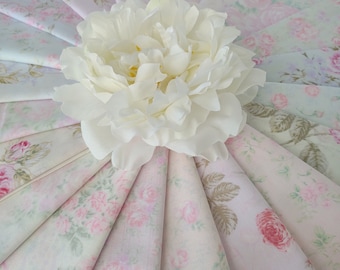 ROSE BELLE RuRu Bouquet Quilt Gate ~ Shabby Chic Cottage Core Japanese Pastel Cotton Quilting Fabrics ~ 20 Fat Quarters Bundle ~ 5 yards