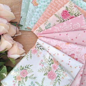 Kindness Fabric Bundle: Deb Strain, Spring Pastel Florals, 10 Fat Quarters