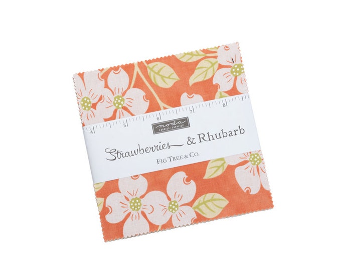 STRAWBERRIES AND RHUBARB Fig Tree Joanna Figueroa Charm Pack Moda ...