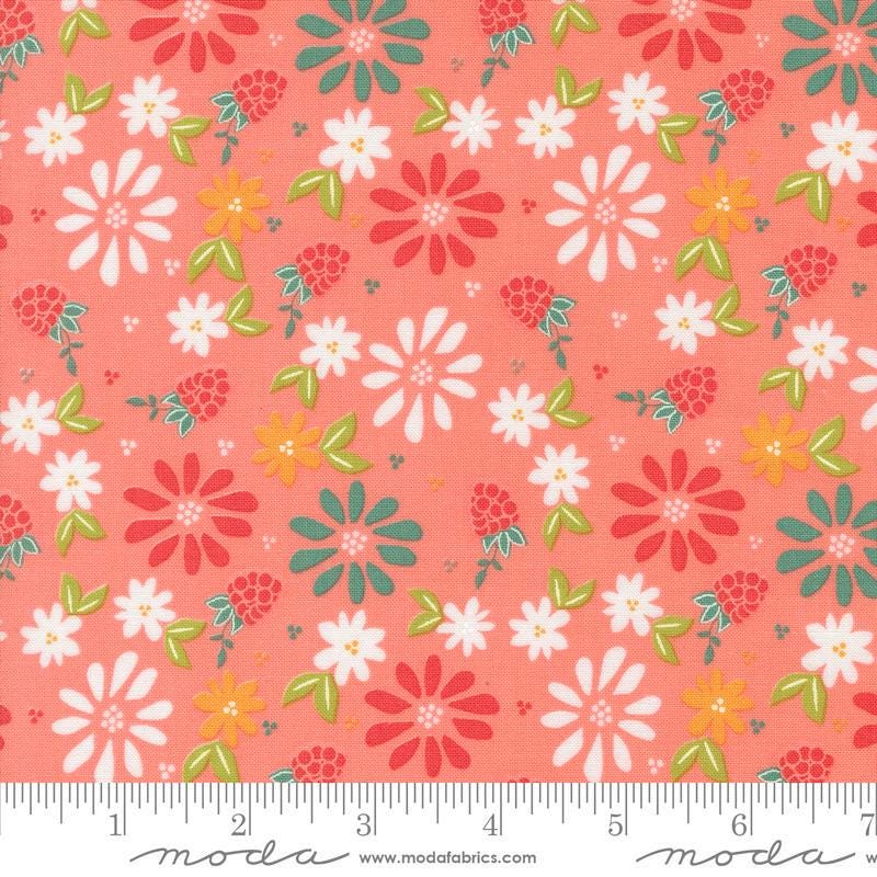 Flower Power Raspberry Fabric RASPBERRY SUMMER Fabric by Sherri & Chelsea for Moda Fabrics Bright ...