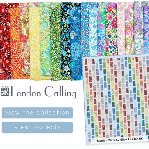 LONDON CALLING Cotton Lawn Fabric Bundle Robert Kaufman ~ 16 Fat Quarters Bundle ~ 4 yards total