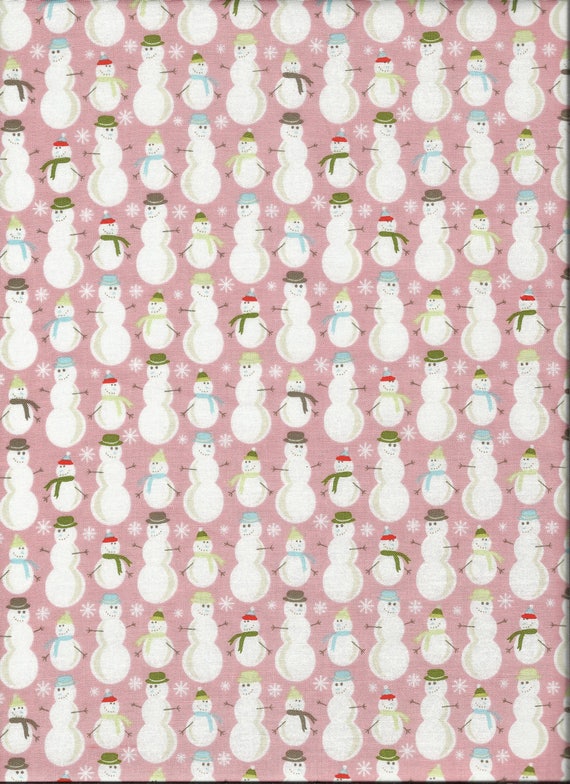Fat Quarter Merry Little Christmas Snowmen Cotton Quilting Fabric Riley Blake
