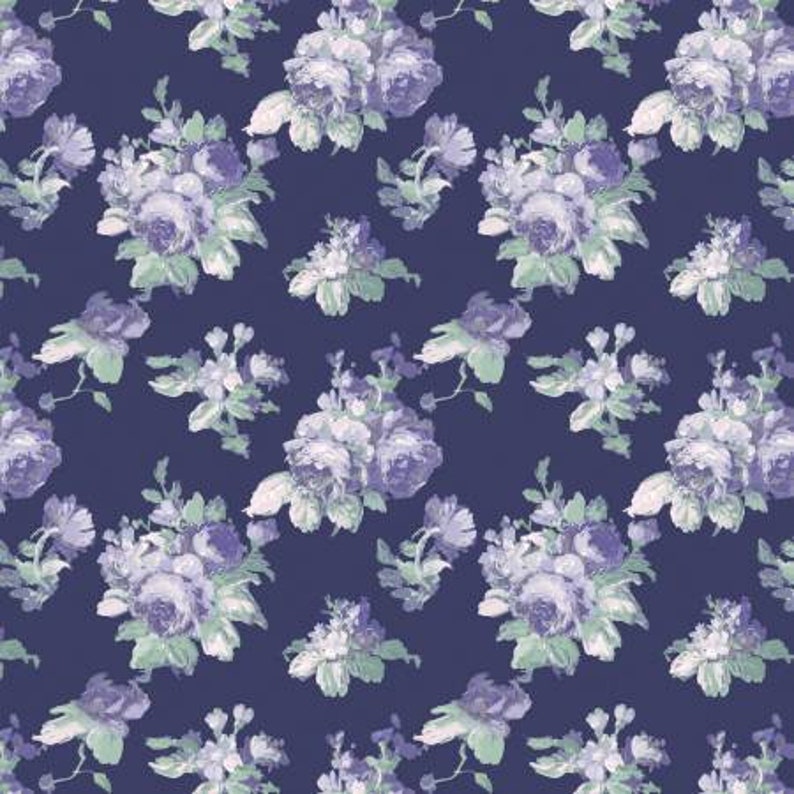VIOLETTA Laura Ashley Cotton Quilting Purple Fabric for Camelot Fabrics