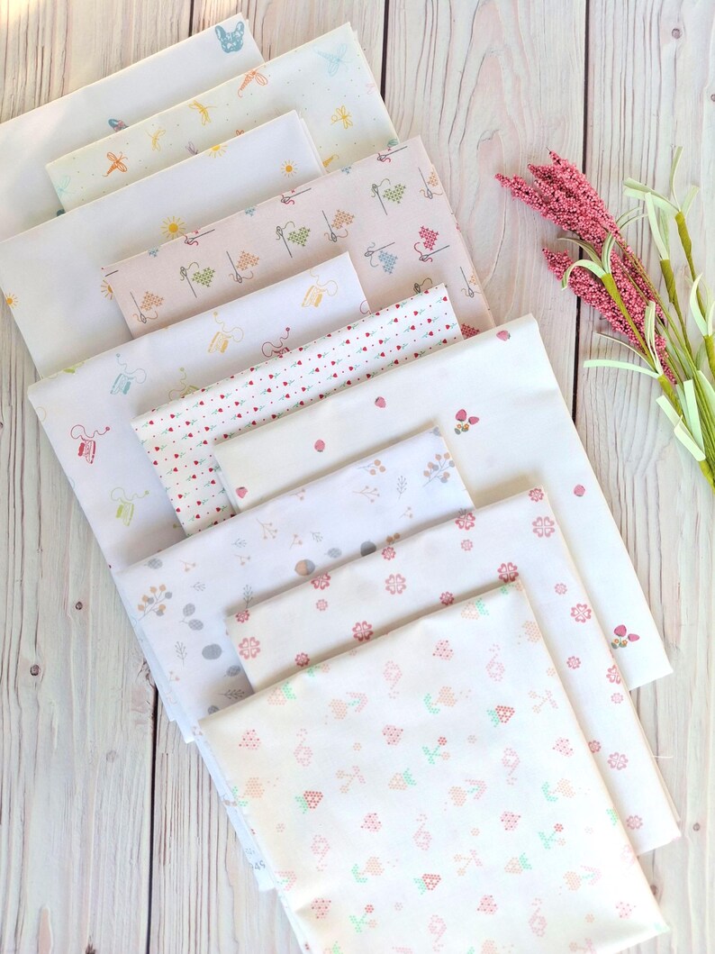 HUSH HUSH 5 ~ Low Volume White Fabric ~ Tiny Prints ~ Riley Blake ...