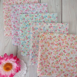 FIND ME Cosmo Cotton Japanese Quilt Fabrics Strawberries Pastel Tiny Floral Shabby Chic Cottage Core ~ 5 Fat Quarters Bundle
