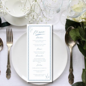 Modèle de menu | Thème Ciao Bella | Parfait pour les enterrements de vie de jeune fille, les anniversaires à thème | Mariages - Modèle modifiable en téléchargement numérique | Toile