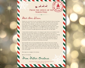 Gepersonaliseerde brief van de kerstman | Kerstman: briefsjabloon kerstman voor canvas: direct downloaden